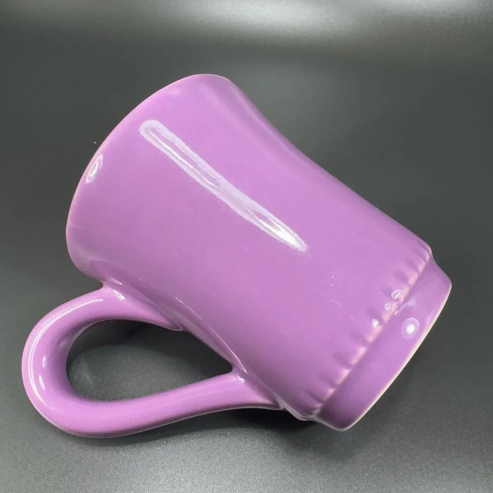 Williams Sonoma Rustic HeartVisit Collection Coffee Mug Cup Beaded Bottom Purple